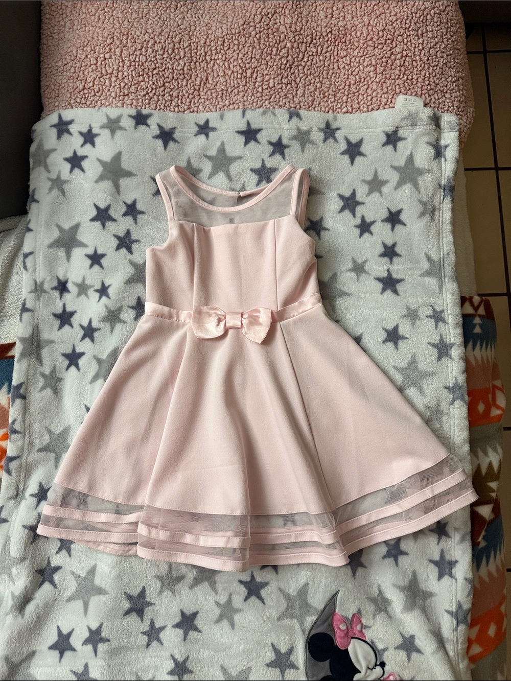 Calvin Klein Light Pink Bow-Accent Girls' Formal Dress